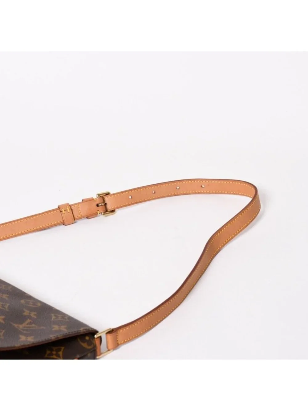 Louis Vuitton Musette Tango Shoulder Bag Monogram Canvas Brown Gold